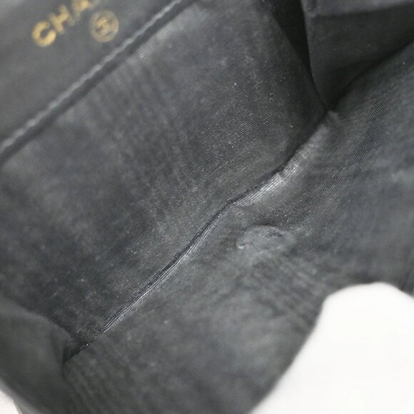 CHANEL CC Logo Bifold Compact Wallet Grained Calfskin Leather Black 83RF502 - Picture 9 of 13